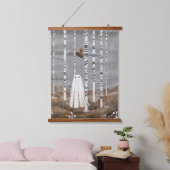 Kleine witte paddenstoelen hangend wandkleed (Slaapkamer)