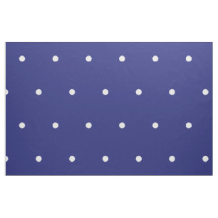 Kleine witte poka stippen op niestisch blauw stof