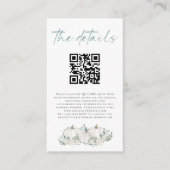 Kleine witte pompoenen QR Code Weddenschap Details Informatiekaartje (Voorkant)