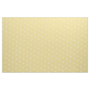 Kleine witte pooldots op  Baby geel Stof