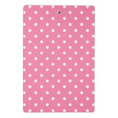Kleine witte pooldots op opgerolde roze mini klembord (Achterkant)