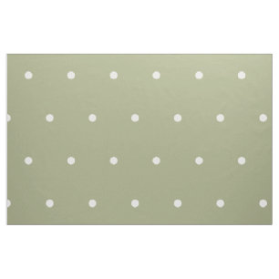 Kleine witte pooldots op Sage Green Stof