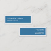 Kleine witte rand massief kobalt blauw klassieker mini visitekaartje (Voorkant / Achterkant)