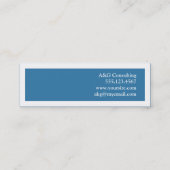 Kleine witte rand massief kobalt blauw klassieker mini visitekaartje (Achterkant)