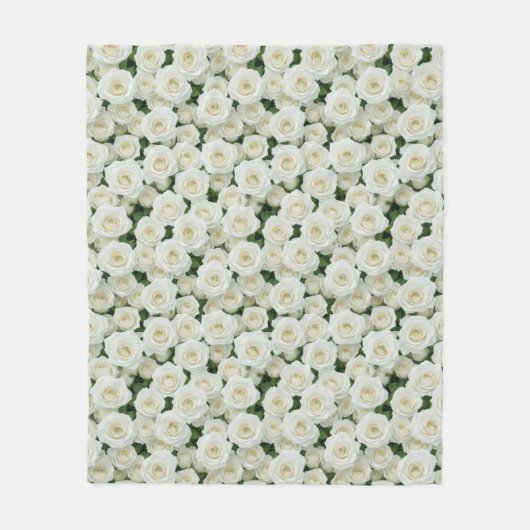 Kleine witte rozen fleece deken (Voorkant)