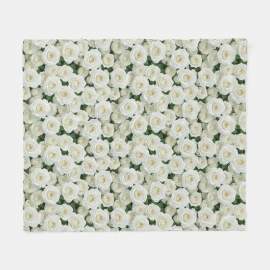Kleine witte rozen fleece deken (Voorkant (Horizontaal))