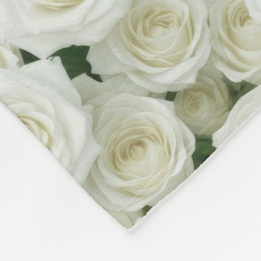 Kleine witte rozen fleece deken (Hoek)
