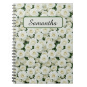 Kleine witte rozen gepersonaliseerd notitieboek (Voorkant)