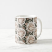 Kleine witte rozen koffiemok (Voorkant rechts)