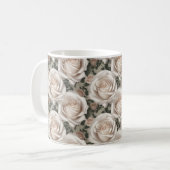 Kleine witte rozen koffiemok (Voorkant links)