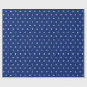 Kleine witte ster van David Navy Blue Cadeaupapier (Vlak)