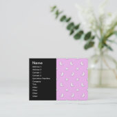 Kleine witte sterren en moons op roze visitekaartje (Staand voorkant)