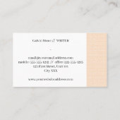 Kleine witte stippen op een zwarte vlek visitekaartje (Achterkant)