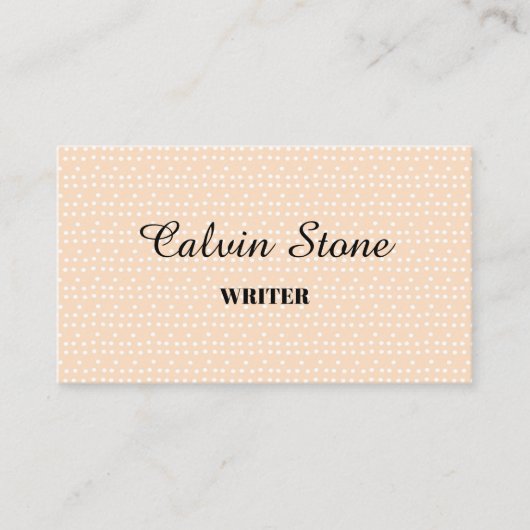 Kleine witte stippen op een zwarte vlek visitekaartje (Voorkant)