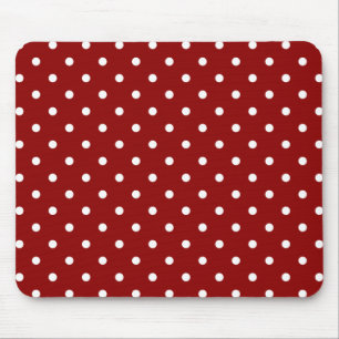 Kleine witte stippen op kersenrode achtergrond muismat