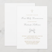 kleine witte strik Eerste Heilige Communie Kaart (Voorkant / Achterkant)