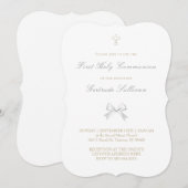 kleine witte strik Eerste Heilige Communie Kaart (Voorkant / Achterkant)