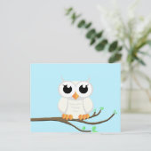Kleine witte uil - blanco briefkaart (Staand voorkant)
