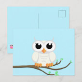 Kleine witte uil - blanco briefkaart (Voorkant / Achterkant)