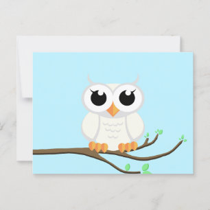 Kleine witte uil - blanco briefkaart
