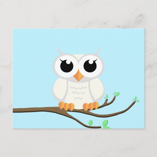 Kleine witte uil - blanco briefkaart (Voorkant)