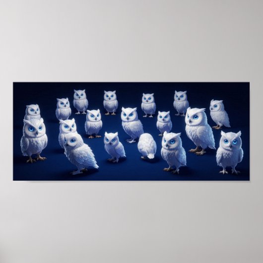 Kleine witte uilen poster (Voorkant)
