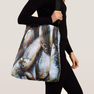 Kleine witte vis crossbody tas