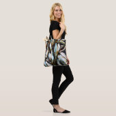Kleine witte vis tote bag (Op model)