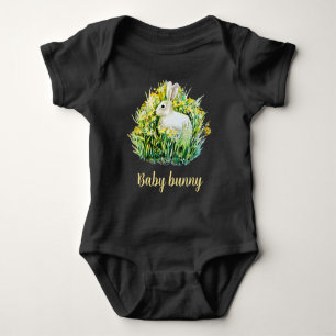 Kleine witte vleermuis en bloemen baby carrosserie romper