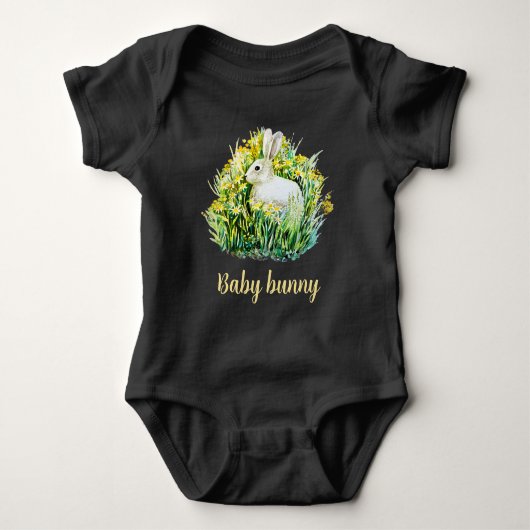 Kleine witte vleermuis en bloemen baby carrosserie romper (Voorkant)
