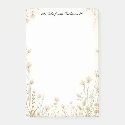 Kleine Witte Wilde Bloemen Post-it® Notes (Voorkant)