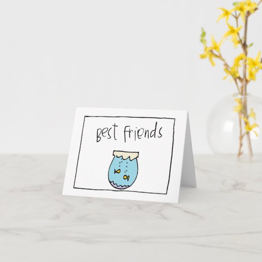 kleine wobblies beste vrienden kaart (Gele Bloem)