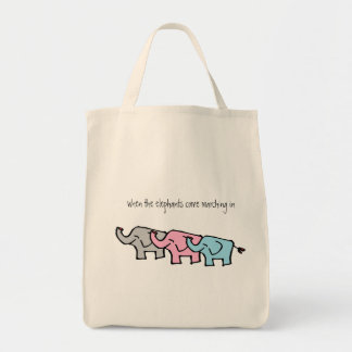kleine wobblikken canvas tas van olifanten