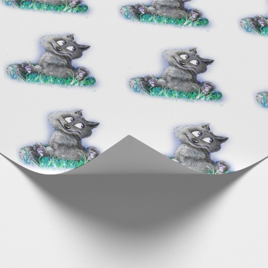 Kleine wolf cadeaupapier (Hoek)