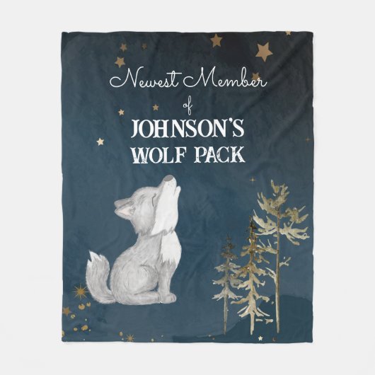 Kleine wolf thema baby fleece deken (Voorkant)