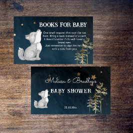 Kleine wolf thema baby shower boeken voor baby informatiekaartje
