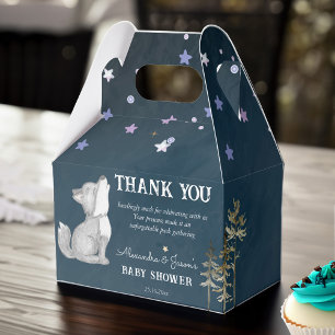 Kleine wolf thema baby shower gunsten bedankdoosjes