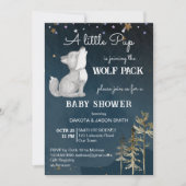 Kleine wolf thema baby shower kaart (Voorkant)
