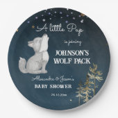 Kleine wolf thema baby shower servies papieren bordje (Voorkant)