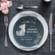 Kleine wolf thema baby shower servies