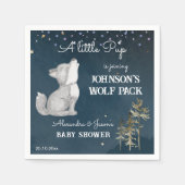 Kleine wolf thema baby shower servies servet (Voorkant)