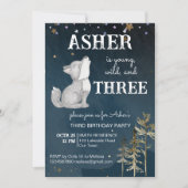 Kleine wolf thema verjaardagsfeest kaart (Voorkant)