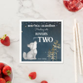 Kleine wolf thema verjaardagsfeestje gedrukt servet (Insitu)