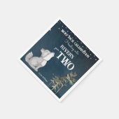 Kleine wolf thema verjaardagsfeestje gedrukt servet (Hoek)