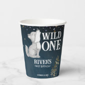 Kleine wolf thema verjaardagsfeestje wilde één papieren bekers (Achterkant)