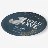 Kleine wolf thema verjaardagsfeestje wilde één papieren bordje (Gekanteld)