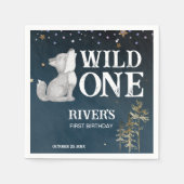 Kleine wolf thema verjaardagsfeestje wilde één servet (Voorkant)