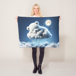 Kleine wolken teddysterren maan fantasie kunst fleece deken