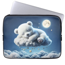 Kleine wolken teddysterren maan fantasie kunst laptop sleeve