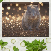 Kleine Wombat Dromen, Theedoek (Gevouwen)